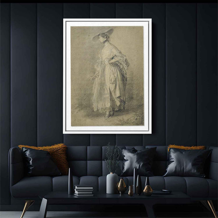 A woman with a rose by Thomas Gainsborough - Canvas Artwork