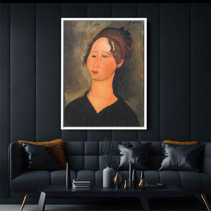 Burgundian Woman (1918) by Amedeo Modigliani - Canvas Artwork