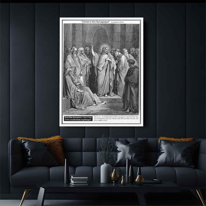 ChristIn The Synagogue by Gustave Dore - Canvas Artwork