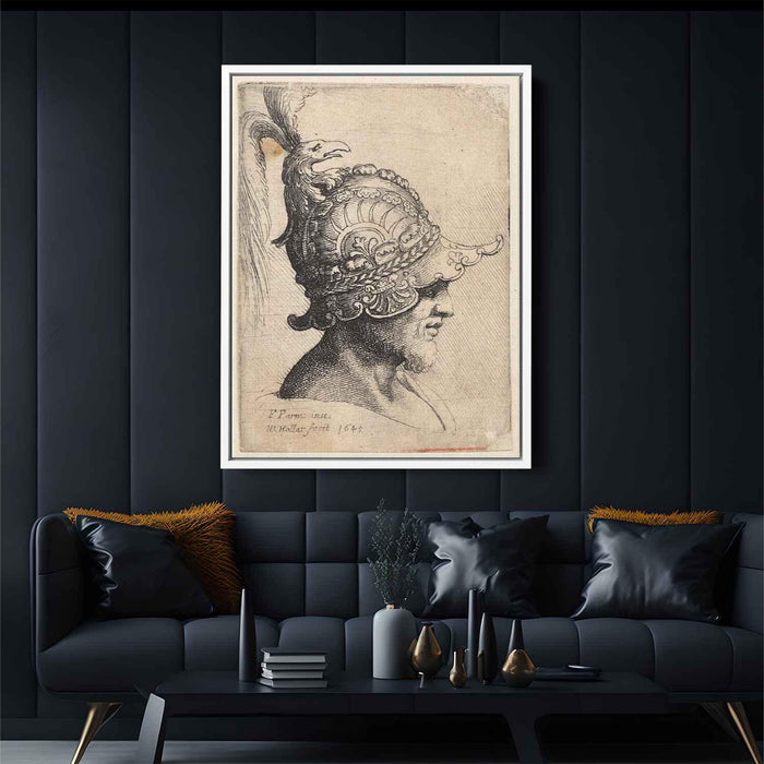 Helmet with eagle by Parmigianino - Canvas Artwork