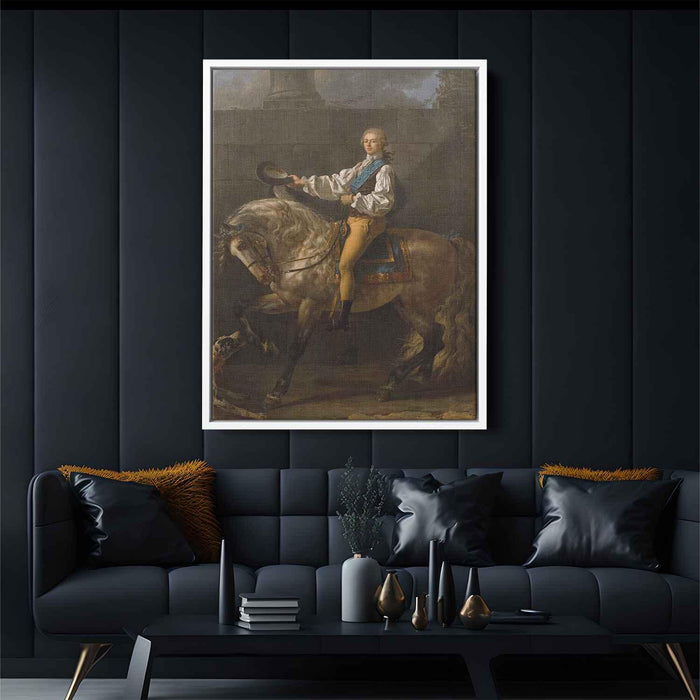 Equestrian Portrait of Stanislas Kostka Potocki (1781) by Jacques-Louis David - Canvas Artwork