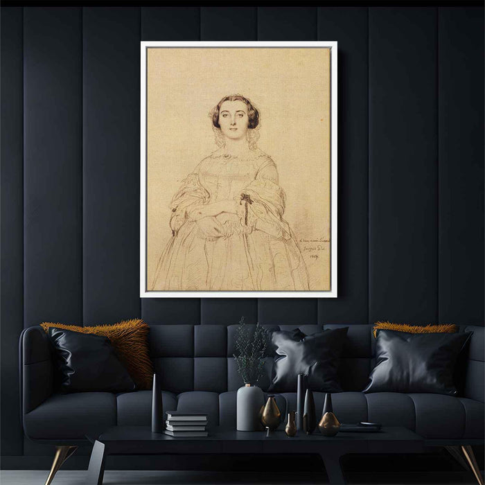 Madame Charles Simart, born Amélie Baltard by Jean Auguste Dominique Ingres - Canvas Artwork