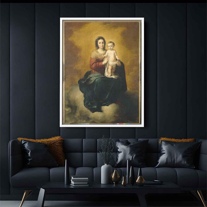 Madonna in the Clouds (1660) by Bartolome Esteban Murillo - Canvas Artwork