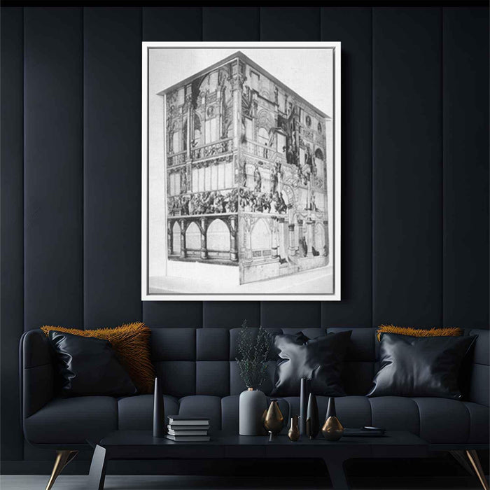 Model of the dance house in Basel by Hans Holbein the Younger - Canvas Artwork