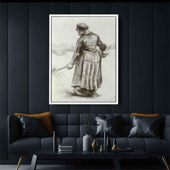 Peasant Woman, Pitching Wheat or Hay by Vincent van Gogh - Canvas Artwork