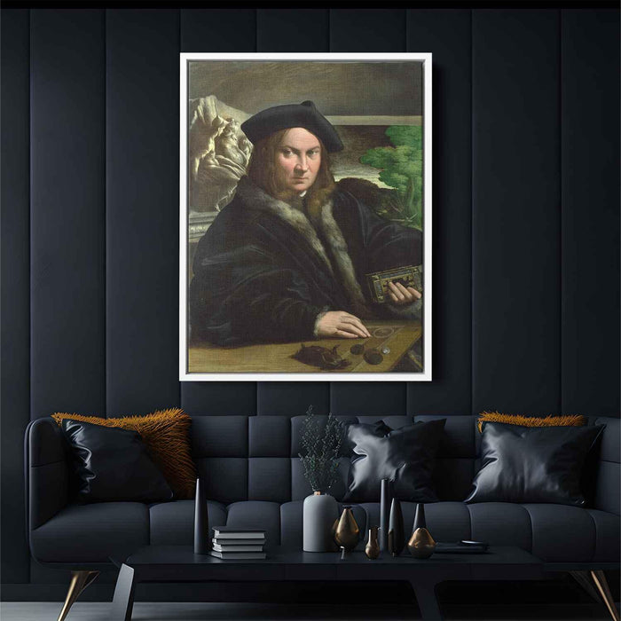 Portrait of a gentleman wearing a beret (1524) by Parmigianino - Canvas Artwork