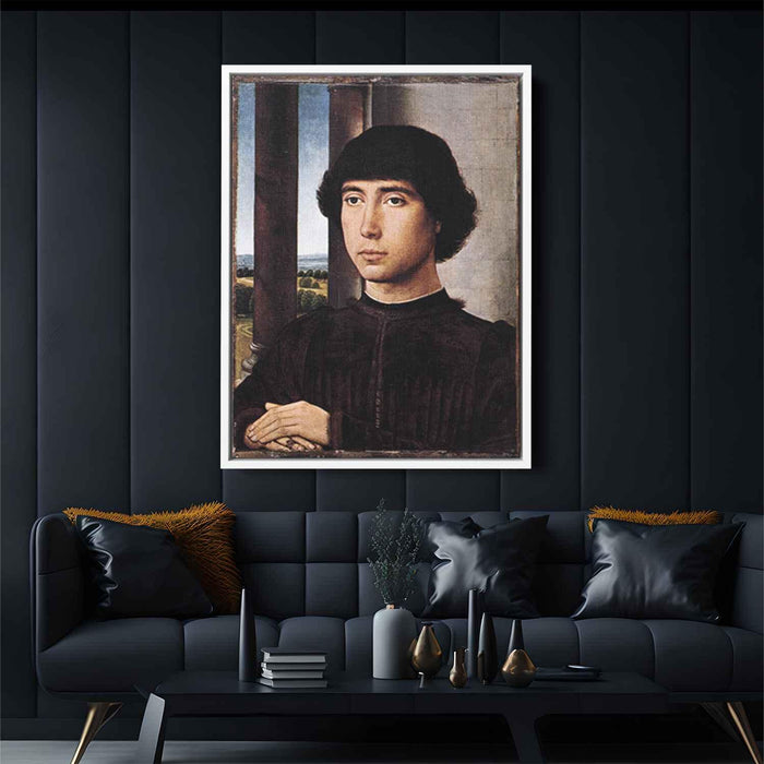 Portrait of a Man at a Loggia (1480) by Hans Memling - Canvas Artwork