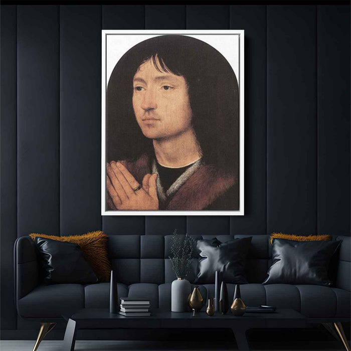 Portrait of a Young Man at Prayer (1487) by Hans Memling - Canvas Artwork