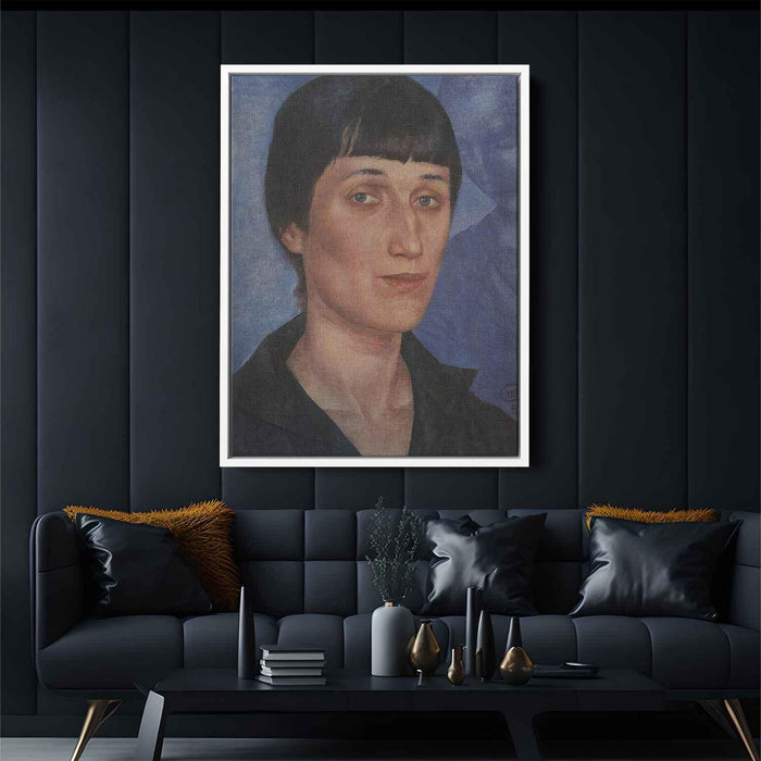 Portrait of Anna Akhmatova (1922) by Kuzma Petrov-Vodkin - Canvas Artwork