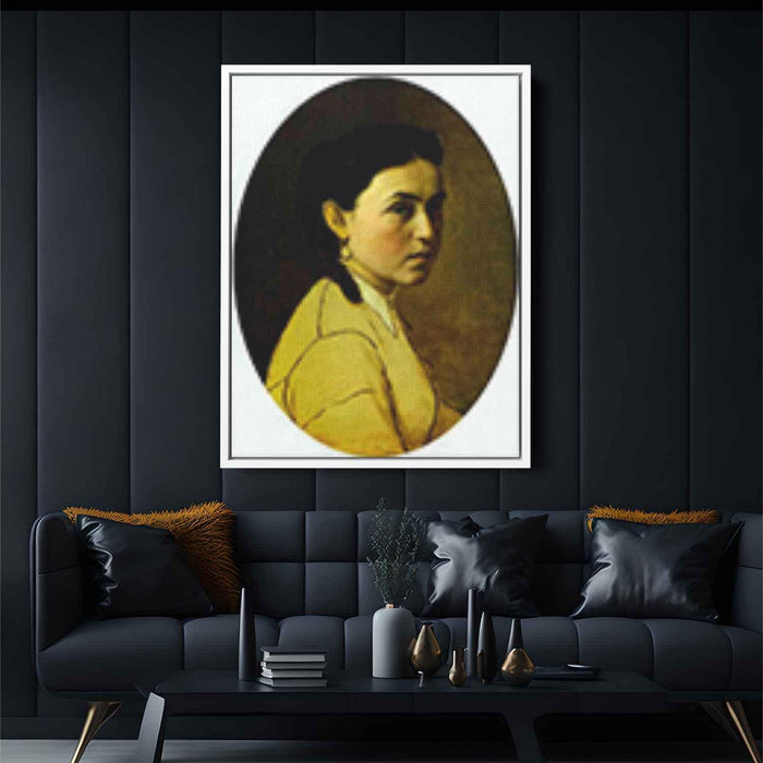 Portrait of Yelena Perova, n e Scheins, The Artist s First Wife by Vasily Perov - Canvas Artwork