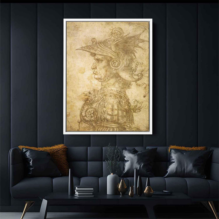 Profile of a warrior in helmet (1472) by Leonardo da Vinci - Canvas Artwork