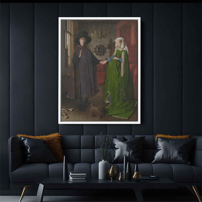The Arnolfini Wedding. Portrait of Giovanni Arnolfini and his Wife Giovanna Cenami (The Arnolfini Marriage) (1434) by Jan van Eyck - Canvas Artwork