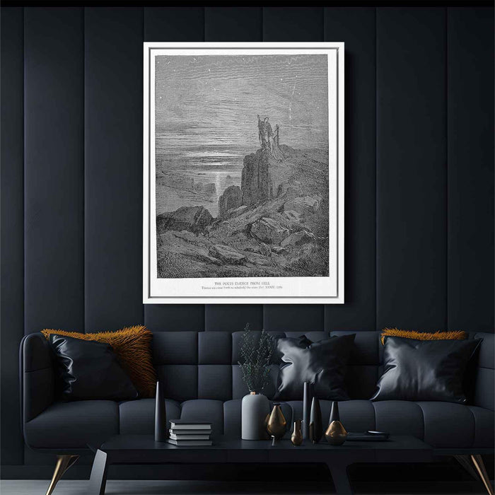 The Poets Emerge from Hell by Gustave Dore - Canvas Artwork