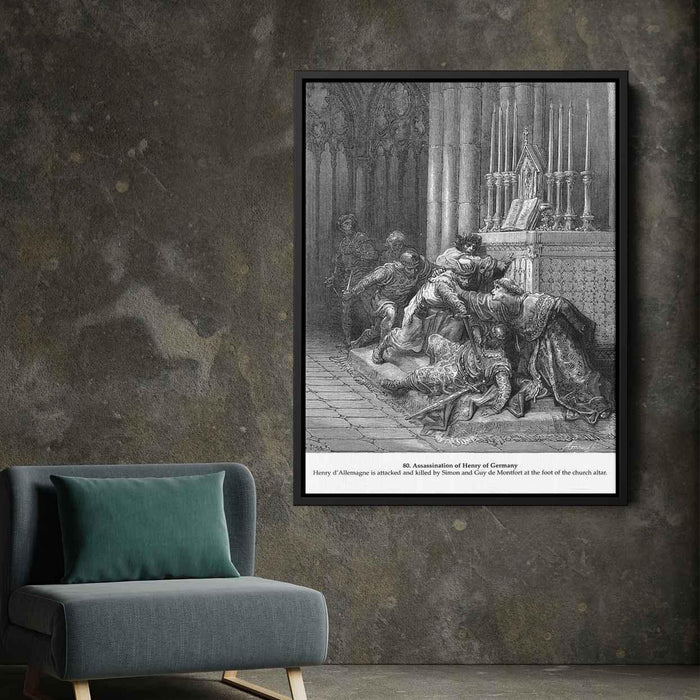 Assassination of Henry of Germany by Gustave Dore - Canvas Artwork