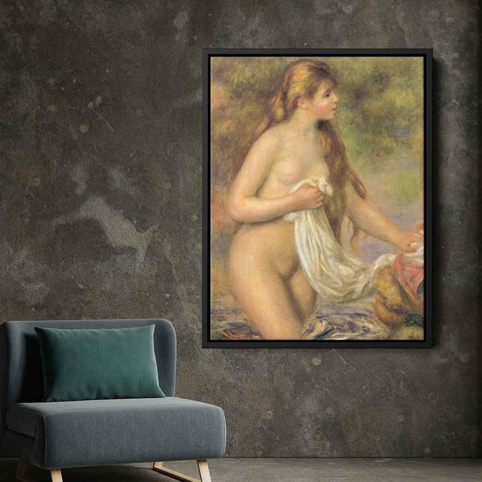 Bather with Long Hair (1895) by Pierre-Auguste Renoir - Canvas Artwork