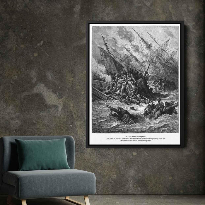 Battle of Lepanto in 1571 (1877) by Gustave Dore - Canvas Artwork