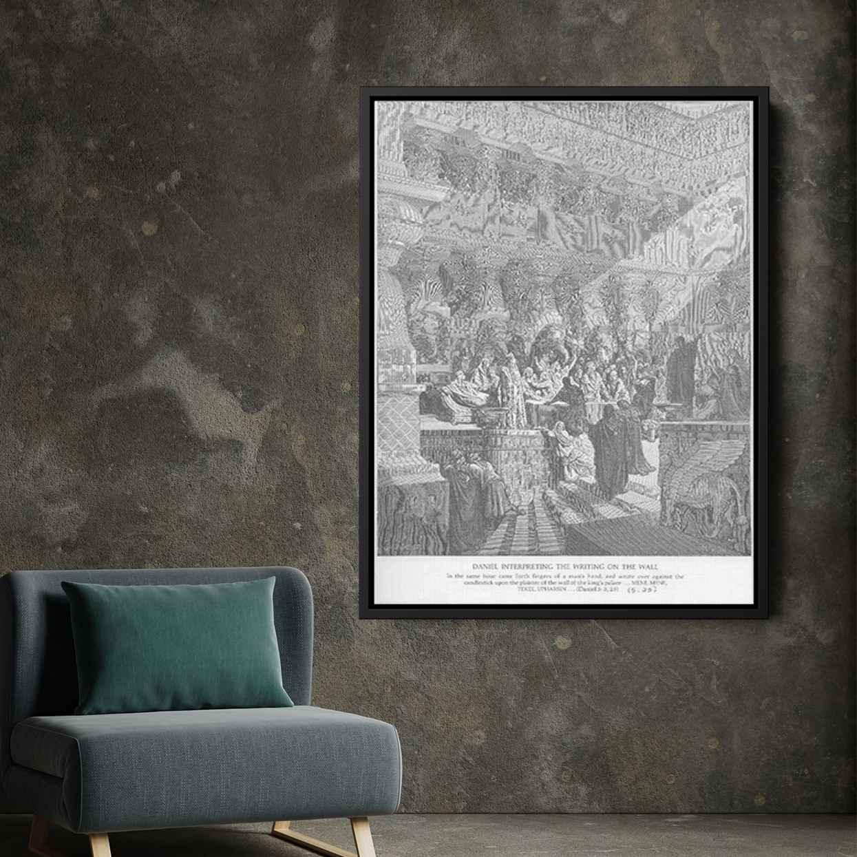 ARTCANVAS Daniel Interpreting The Writing On The Wall Canvas Art Print outlet by Gustave Dore