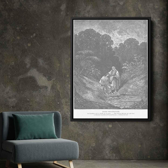 David and Jonathan by Gustave Dore - Canvas Artwork