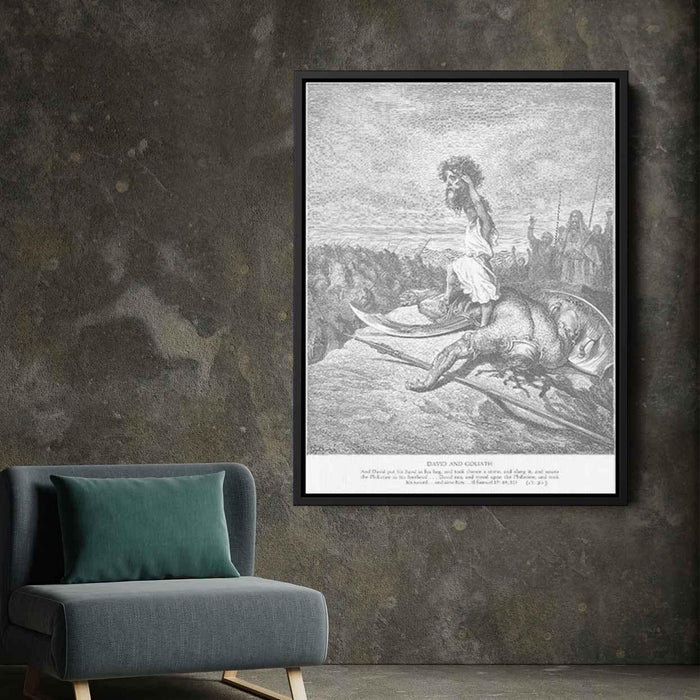 David Slays Goliath by Gustave Dore - Canvas Artwork