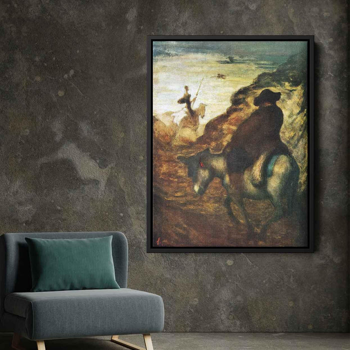 Don Quixote and Sancho Pansa by Honore Daumier - Canvas Artwork