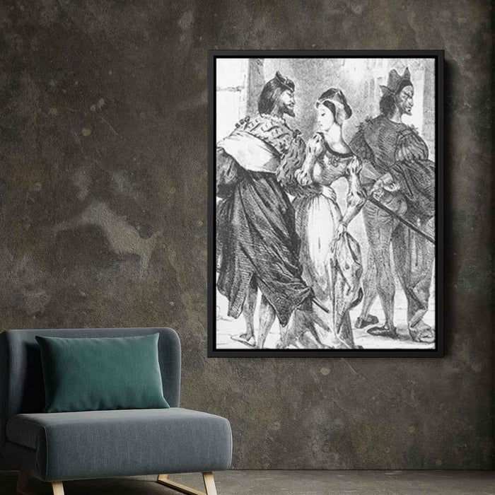 Faust meeting Marguerite (1828) by Eugene Delacroix - Canvas Artwork