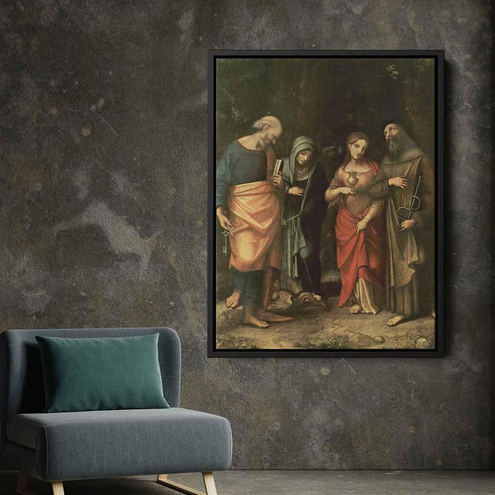 Four Saints (from left St. Peter, St. Martha, St. Mary Magdalene, St. Leonard) by Correggio - Canvas Artwork