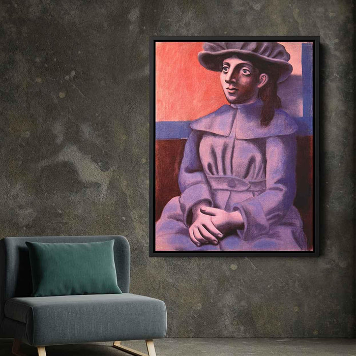 Girl in a hat with her arms crossed (1920) by Pablo Picasso - Canvas Artwork