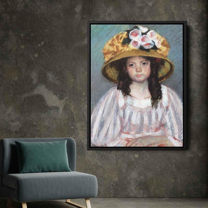 Girl In Large Hat (1908) by Mary Cassatt - Canvas Artwork