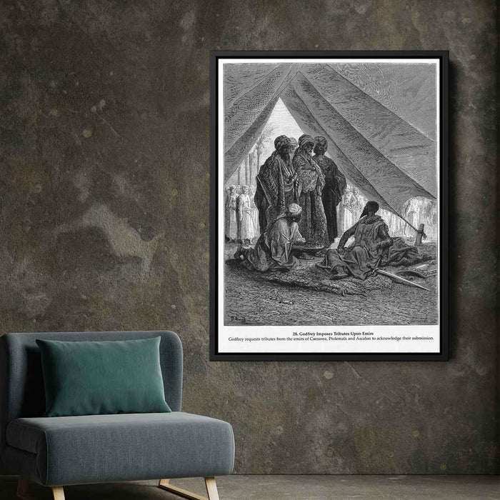 Godfrey Imposes Tributes Upon Emirs_GustaveDore_sqs__crusades_godfrey_imposes_tributes__xyz32732.gif by Gustave Dore - Canvas Artwork