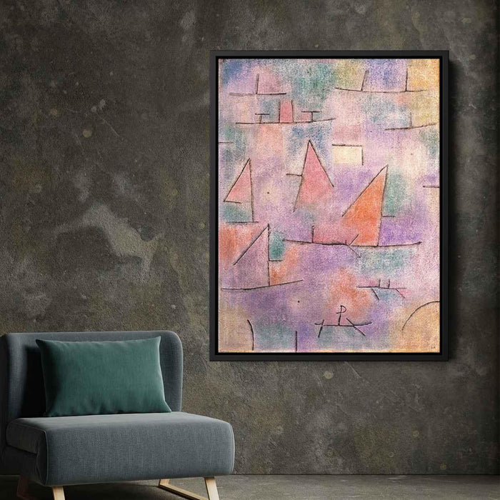 Harbour with sailing ships (1937) by Paul Klee - Canvas Artwork