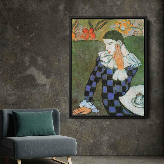 Harlequin leaning (1901) by Pablo Picasso - Canvas Artwork