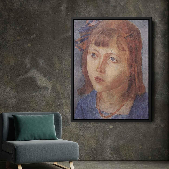 Head of a girl (1922) by Kuzma Petrov-Vodkin - Canvas Artwork