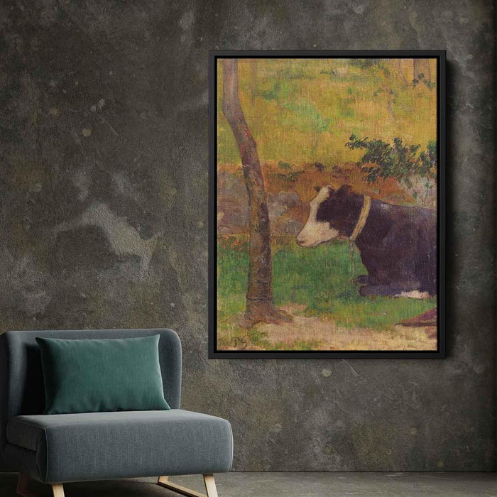 Kneeling cow (1888) by Paul Gauguin - Canvas Artwork