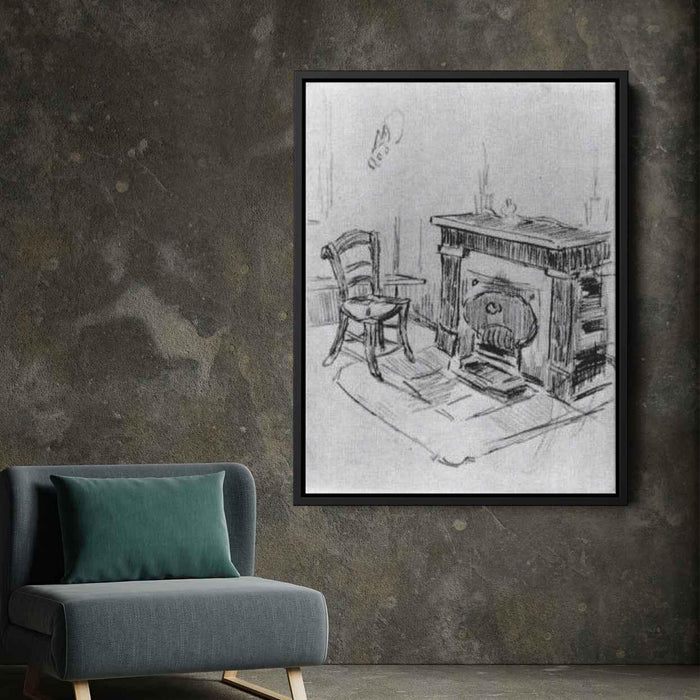 Mantelpiece with Chair (1890) by Vincent van Gogh - Canvas Artwork