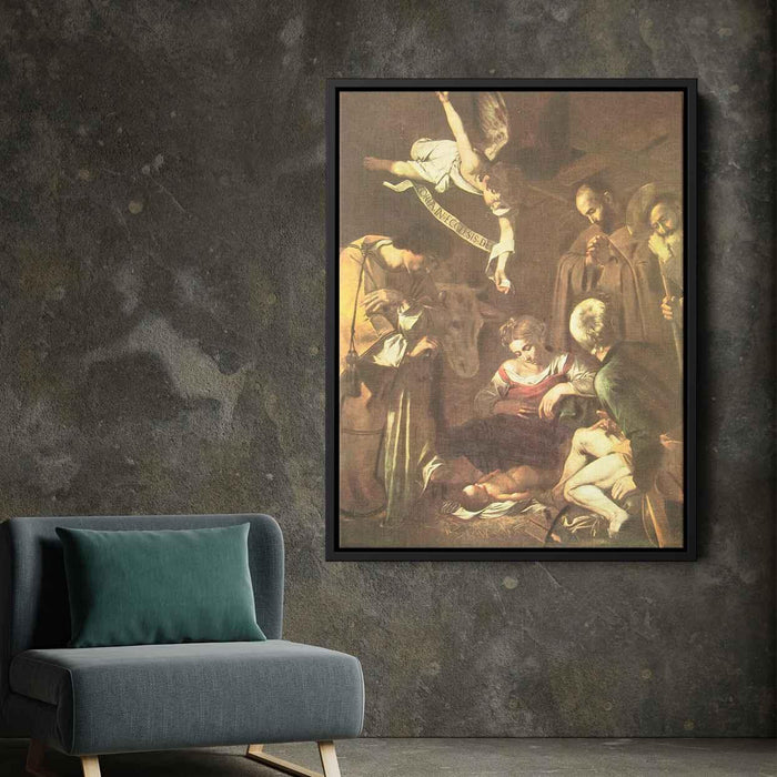 Nativity with St. Francis and St. Lawrence (1609) by Caravaggio - Canvas Artwork