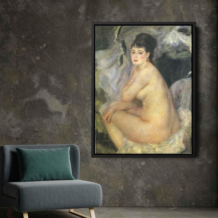 Nude Seated on a Sofa (1876) by Pierre-Auguste Renoir - Canvas Artwork