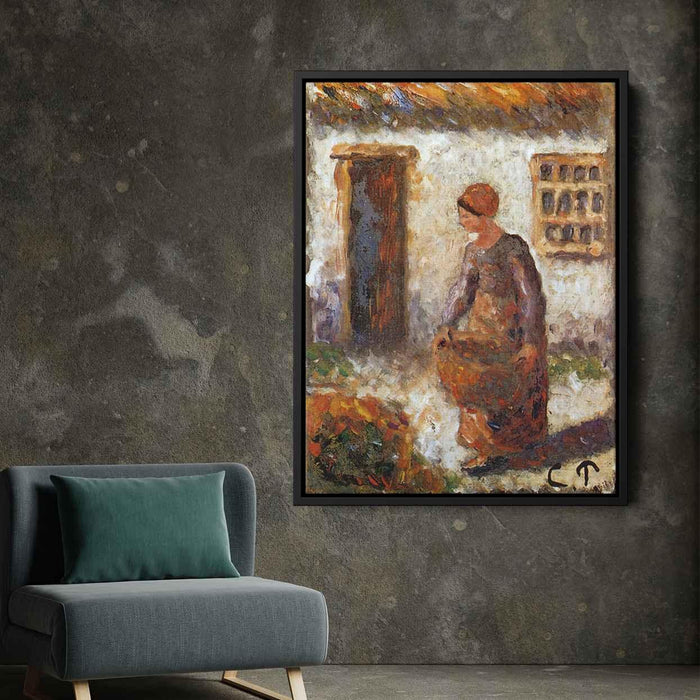 Peasant woman with basket by Camille Pissarro - Canvas Artwork