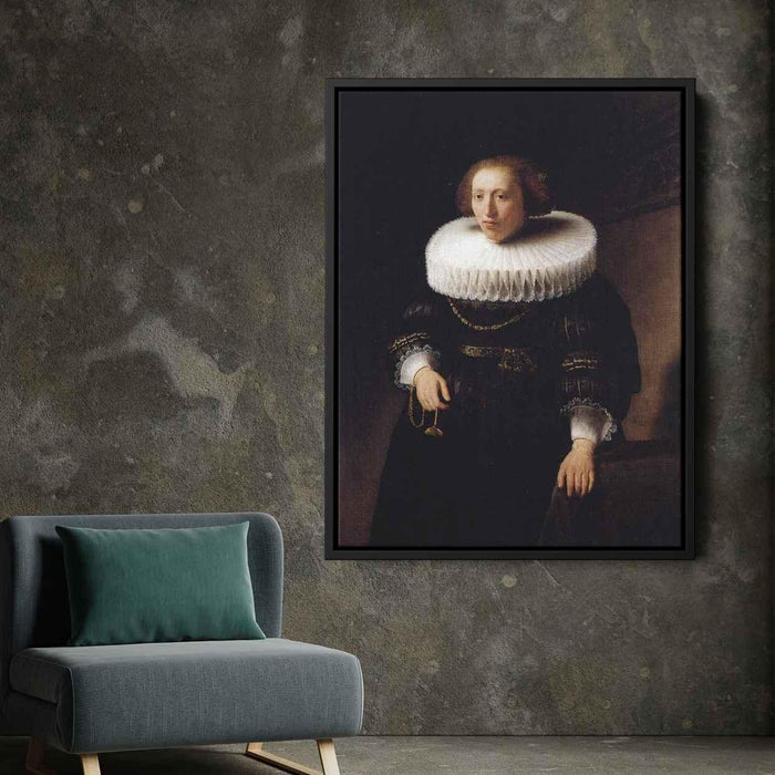 Portrait Of A Woman (1632) by Rembrandt - Canvas Artwork