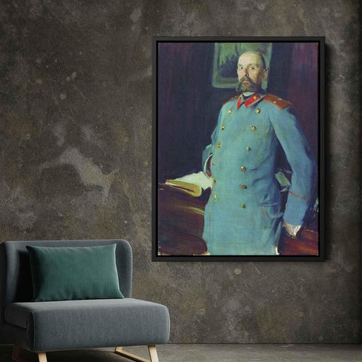 Portrait of the commandant of the Mariinsky Palace, Major-General Pavel Shevelev by Boris Kustodiev - Canvas Artwork