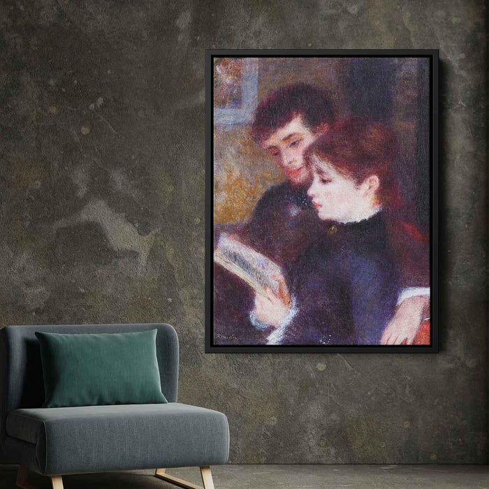 Reading Couple (Edmond Renoir and Marguerite Legrand) (1877) by Pierre-Auguste Renoir - Canvas Artwork