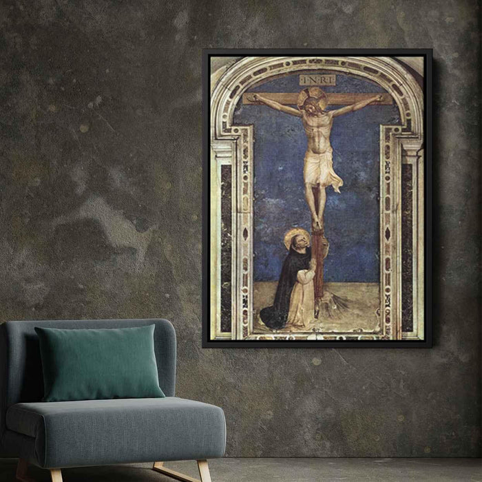Saint Dominic Adoring the Crucifixion (1442) by Fra Angelico - Canvas Artwork