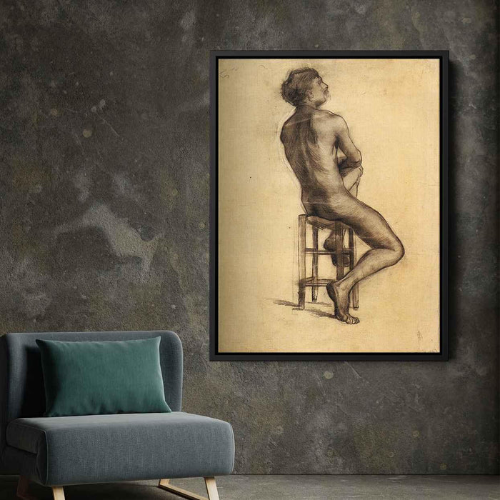 Seated Male Nude Seen from the Back (1886) by Vincent van Gogh - Canvas Artwork