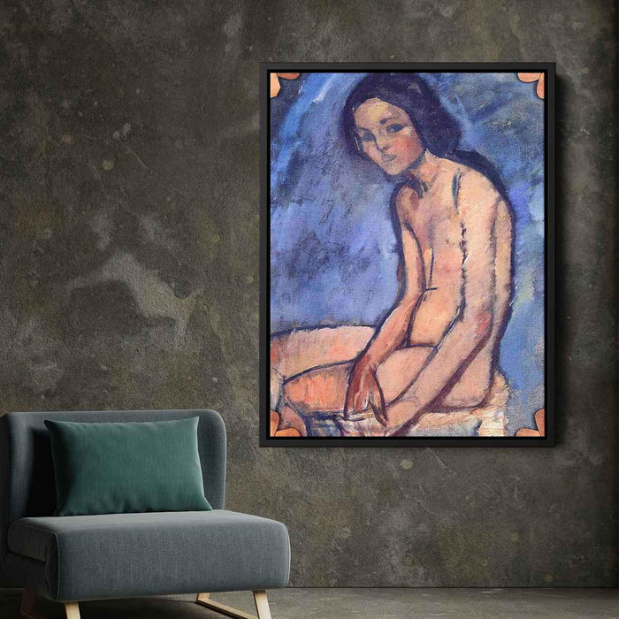 Seated nude (1909) by Amedeo Modigliani - Canvas Artwork