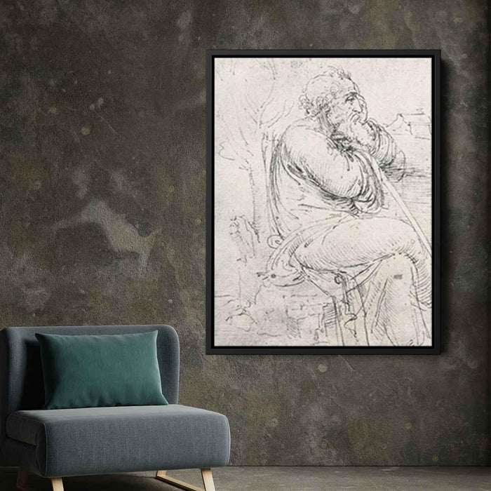 Seated old man (1498) by Leonardo da Vinci - Canvas Artwork