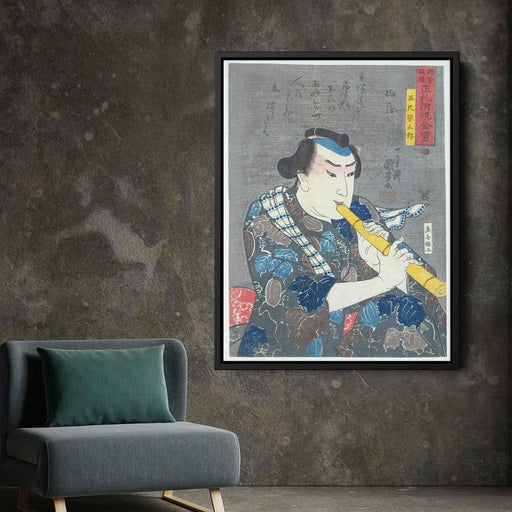 Shakuhachi player by Utagawa Kuniyoshi - Canvas Artwork