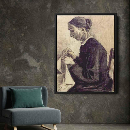 Sien, Sewing, Half-Figure by Vincent van Gogh - Canvas Artwork