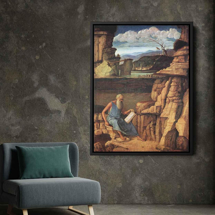 St Jerome Reading in the Countryside (1485) by Giovanni Bellini - Canvas Artwork