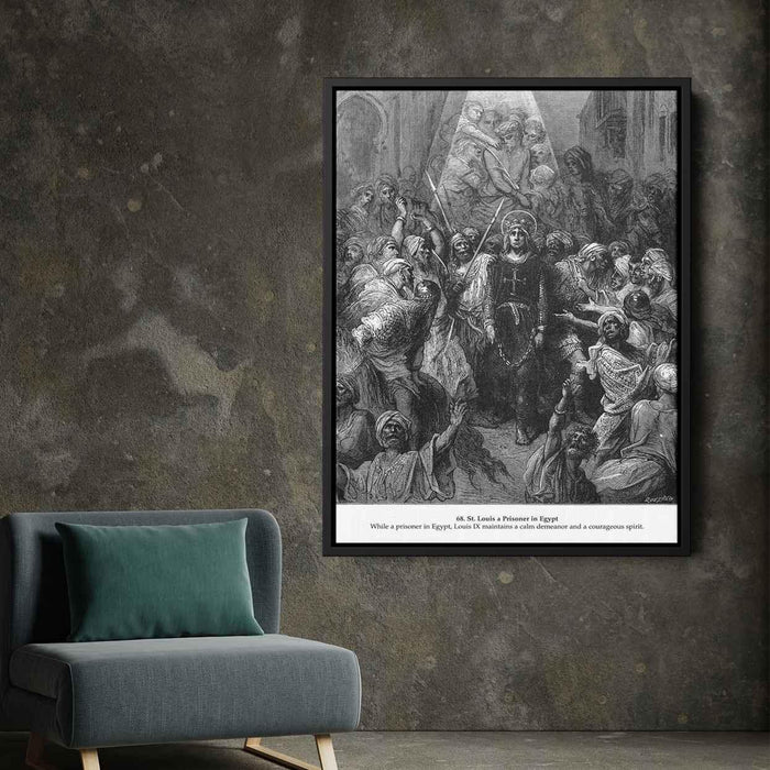 St. Louis a Prisoner in Egypt by Gustave Dore - Canvas Artwork