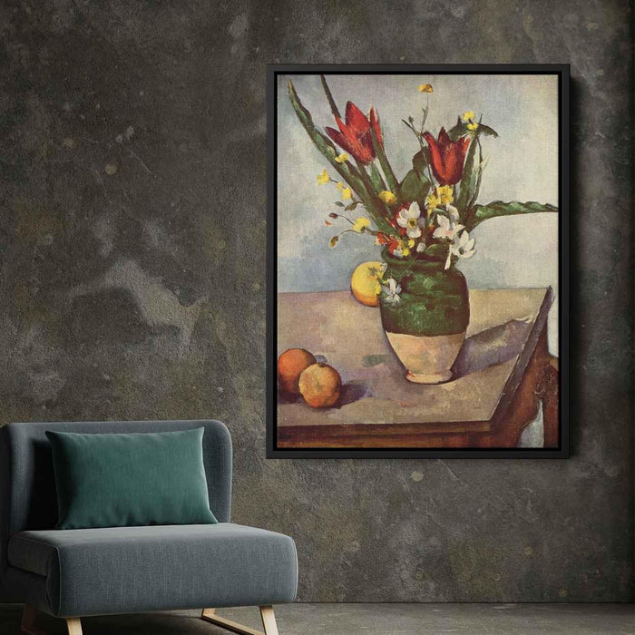 Still Life, Tulips and apples by Paul Cezanne - Canvas Artwork