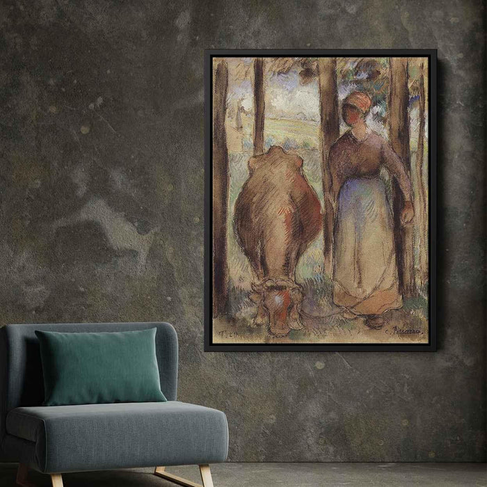 The Cowherd (1892) by Camille Pissarro - Canvas Artwork